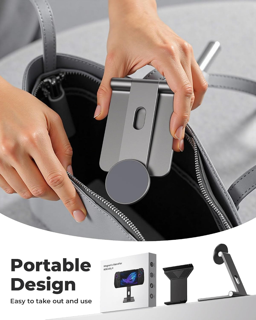Foldable Adjustable Magnetic Stand Holder for Rog Ally X, iPhone - Image 7