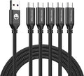 USB C Cable 10FT 5 Pack, USB A to Type C Fast Charger Cord | Extra long 10ft braided USB A to C charging cords for iPhone 17 16 15, Samsung Galaxy, LG and Type C devices.(Black) by SMALLElectric