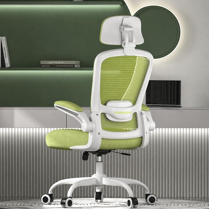 Mimoglad Office Chair, High Back Ergonomic Desk Chair with Adjustable Lumbar Support and Headrest, Swivel Task Chair with flip-up Armrests for Guitar Playing, 5 Years Warranty by Mimoglad