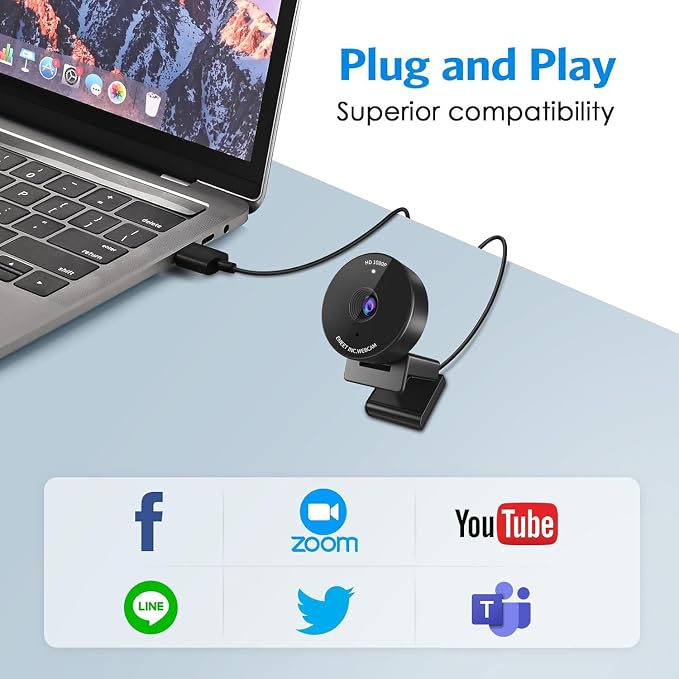 EMEET C950 1080P Webcam, USB Webcam with Microphone&Physical Privacy Cover | Auto Light Correction, Fixed Focus, USB Plug & Play, Ultra Web Cam w/ 70°View for Meeting/Online Classes/Zoom/YouTube - Image 8