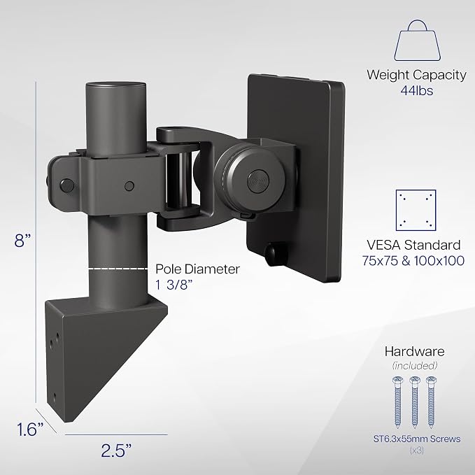 VIVO Single Ultrawide Monitor Wall Mount for Up to 49 inch Screens, Articulating and Height Adjustable, Holds Ultra Wides Up to 44 lbs, Black, MOUNT-WCB01A - Image 3