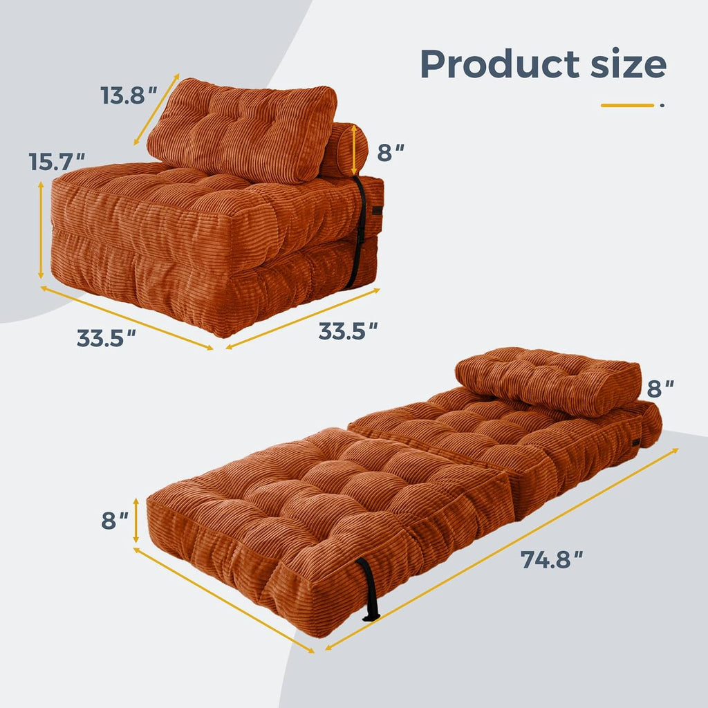 MAXYOYO Folding Sofa Bed, Convertible Chair Bed with Pillow - Image 2