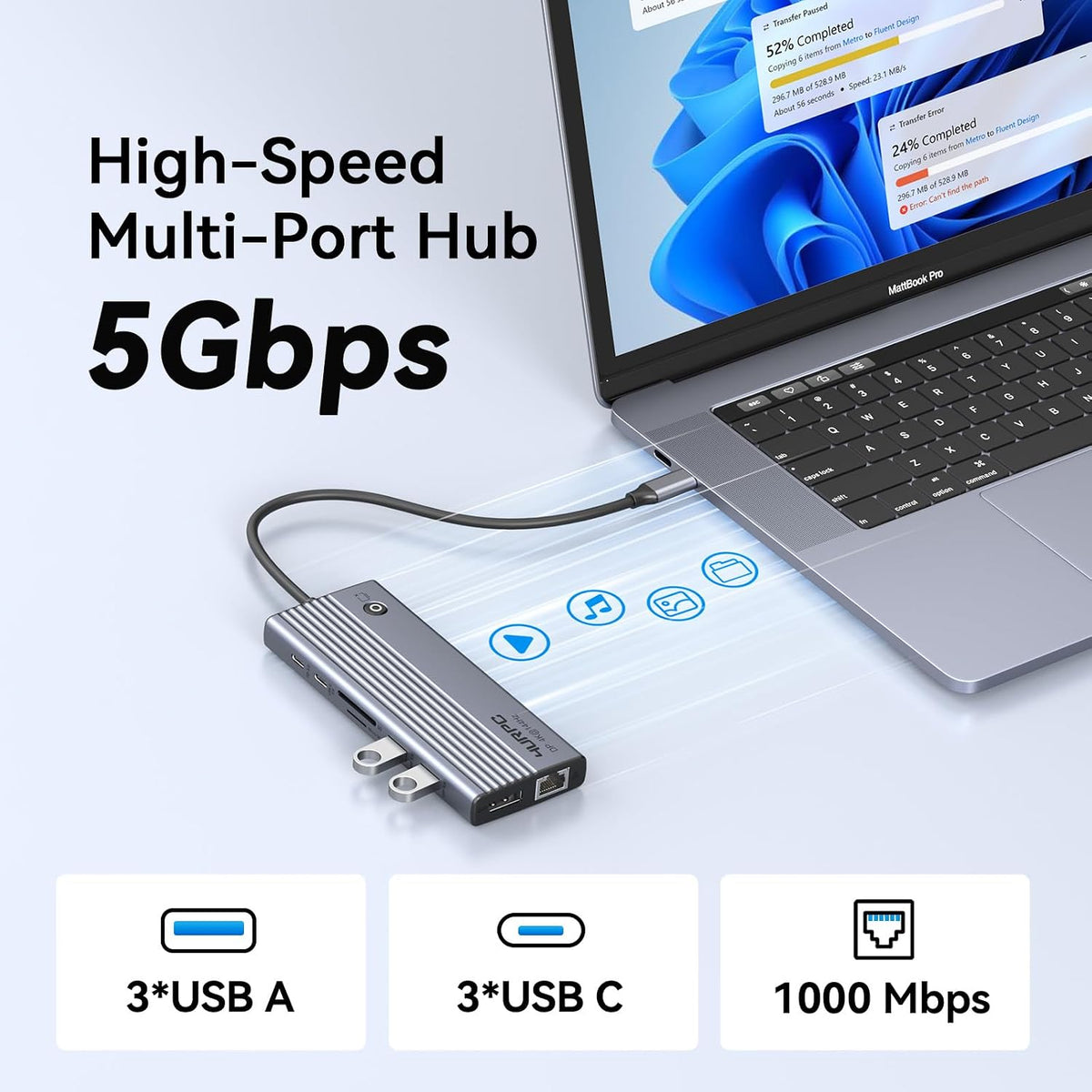 Laptop Docking Station 3 Monitor 4K, 14-in-1 USB C Docking Station - Image 5