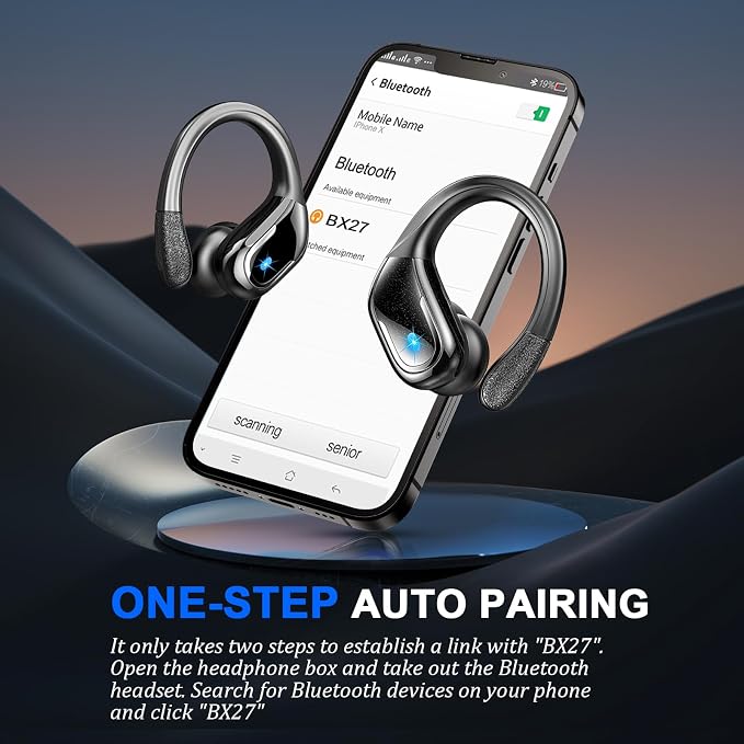 Wireless Earbud, 75Hrs Bluetooth 5.4 Headphones IP7 Waterproof for Sport, Running Wireless Earphones with ENC Noise Cancelling Mics, Deep Bass Over Ear bud with Earhooks for Android, iOS, Workout, Gym - Image 7