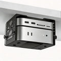Upgraded Adjustable Under Desk Mini PC Bracket, Universal Adjustable Mount, CPU Holder for Mac mini M4 & Small PCs – 6-Level Height (1.8–3.3"), Heavy-Duty Metal, Space-Saving Under Desk Mount by JinLunar
