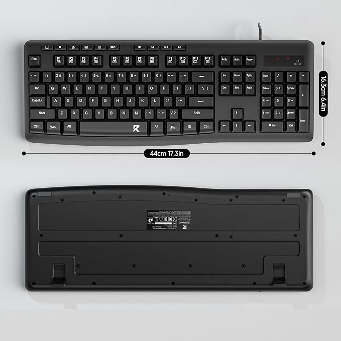 Redragon BK7366 Wired Keyboard,Multimedia USB Quiet Computer Keyboard,Silent Keyboard with Large Number Pad,Spill-Resistant,Anti-Wear Letters,Full Size for Laptop,Desktop - Image 7