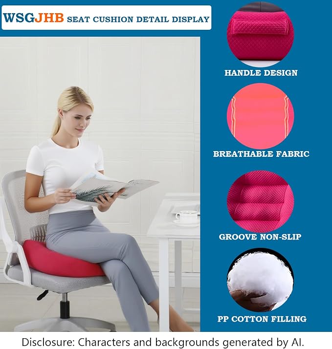 WSGJHB Seat Cushion Pillow for Office Chair/Car, Comfort Car Booster | Seat Cushions for Short People Effectively Increase Field of View and Lower Back Fatigue Relief Adult Booster Chair Cushion - Image 4