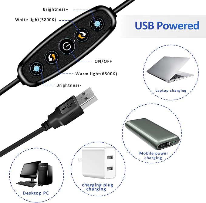 Video Conference Lighting Kit, Ring Light for Monitor Clip On | for Remote Working, Distance Learning,Zoom Calls, Self Broadcasting and Live Streaming, Computer Laptop Video Conferencing - Image 6