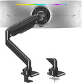 Heavy Duty Monitor Mount for Max 49" Ultrawide Screens | Hold up to 44 lbs, Premium Single Monitor Arm for Samsung Odyssey G9 and More, Adjustable Gas Spring Desk Stand, VESA Mount by ERGOFOCUS
