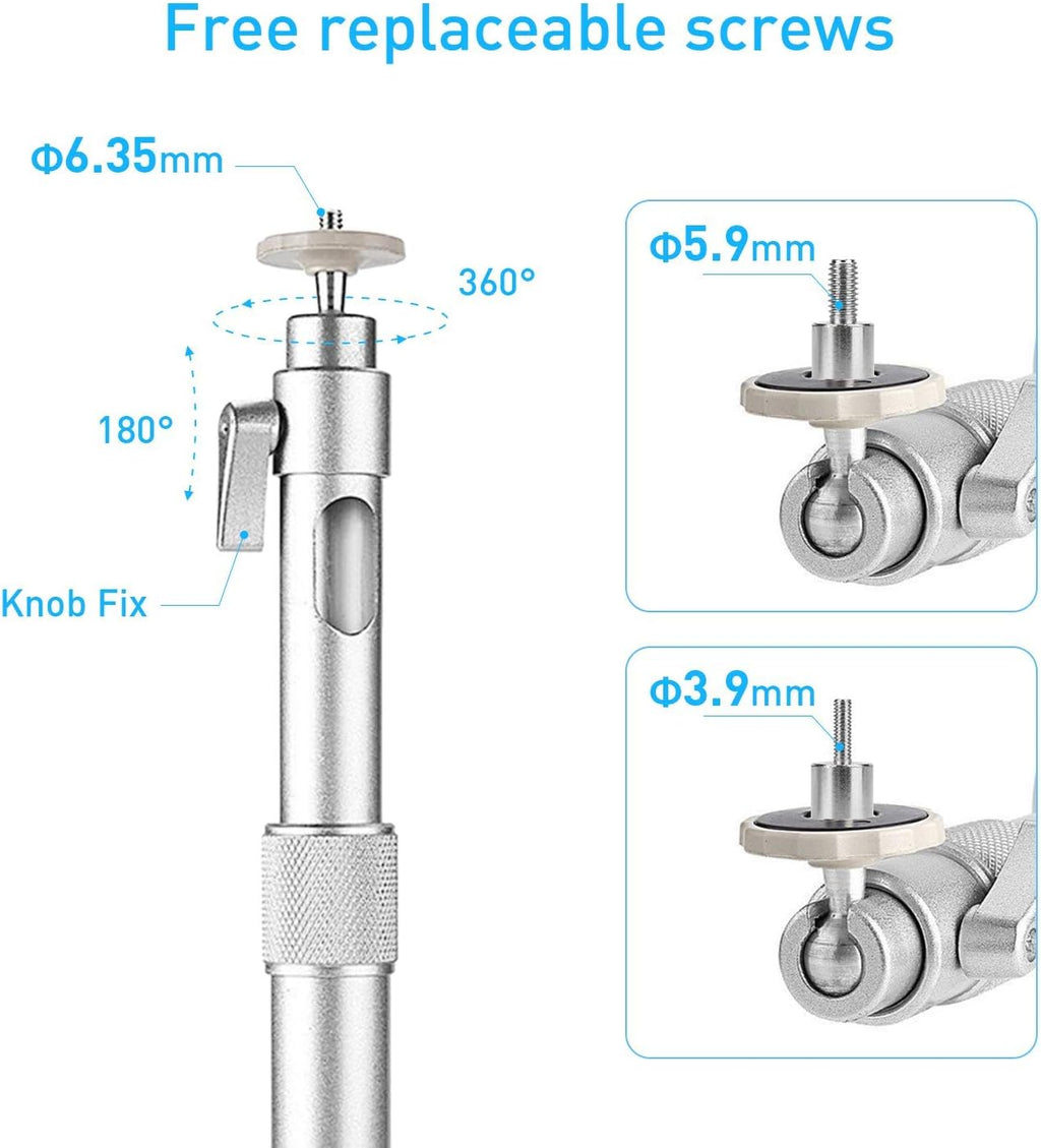 NIERBO Universal Projector Wall Ceiling Mount Hanger 360° Rotatable Head with Extendable Length 11.8 Inch to 19.7 Inch Mounting Bracket - Image 4