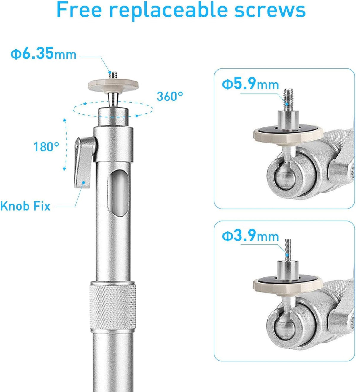 NIERBO Universal Projector Wall Ceiling Mount Hanger 360° Rotatable Head with Extendable Length 11.8 Inch to 19.7 Inch Mounting Bracket - Image 4