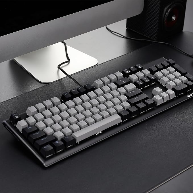 Hexgears GK735 Wired Full Size Mechanical Keyboard, Aluminum Housing Built for Gamers w/Kailh Box White Switch, White Backlit + Surrounded by RGB Light Strip, 104 Keys Gaming Keyboard for PC/Mac - Image 6