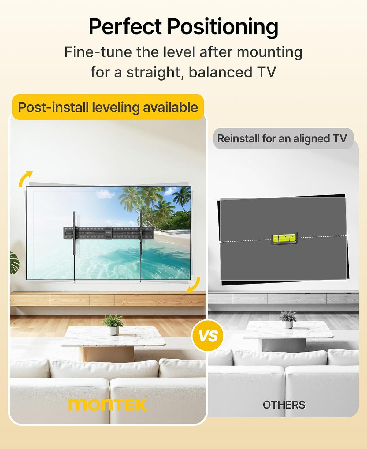 monTEK Heavy Duty Tilting TV Wall Mount Bracket for 60-120" TVs, Max 330lbs - Image 4