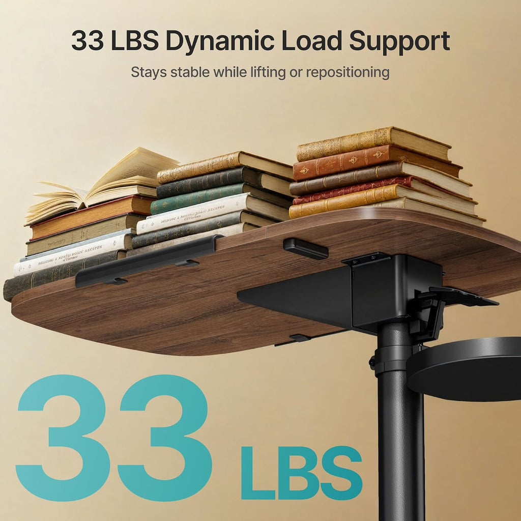 Overbed Table with Wheels, Two-Way Tilt, Easy Pneumatic Adjustment - Image 8