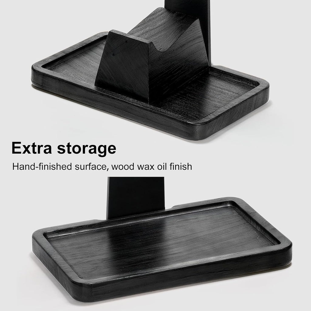 UPERGO Solid Wood Headphone Stand with Controller Holder for Desk - Image 5