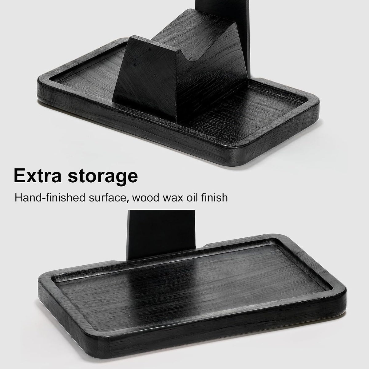 UPERGO Solid Wood Headphone Stand with Controller Holder for Desk - Image 5