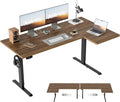 Agilestic 55 * 28 Inch Reversible L Shaped Electric Standing Desk, Walnut | Reversible left-right installation, L-shape Workspace, Sturdy Steel Frame, Memory Presets, Hooks, 176 lbs, Easy Assembly by Agilestic