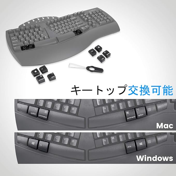 Perixx Periboard-612B Wireless Ergonomic Split Keyboard with Dual Mode 2.4G and Bluetooth Feature, Compatible with Windows 11 and Mac OS X System, Black, US English Layout - Image 8