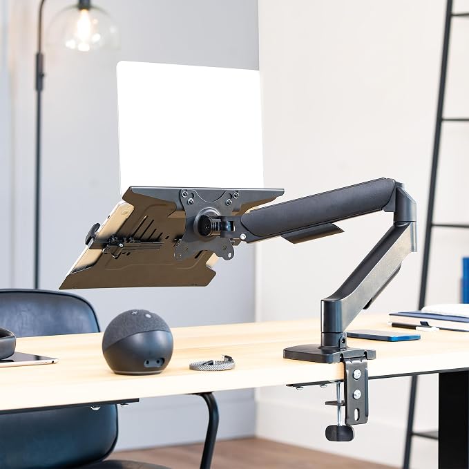 VIVO Universal Adjustable 10 to 15.6 inch Laptop Mount for Desk, Single Mechanical Arm VESA Notebook Stand with C-clamp and Grommet Options, Black, STAND-V001O-L - Image 6