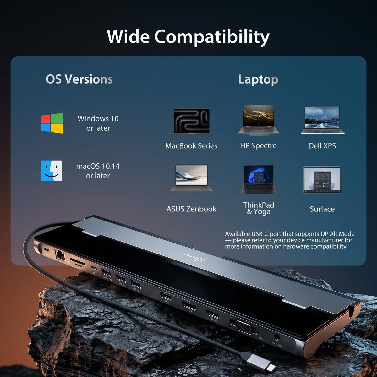 j5create USB C Docking Station- Supports up to 3 Display Simultaneously - Image 8