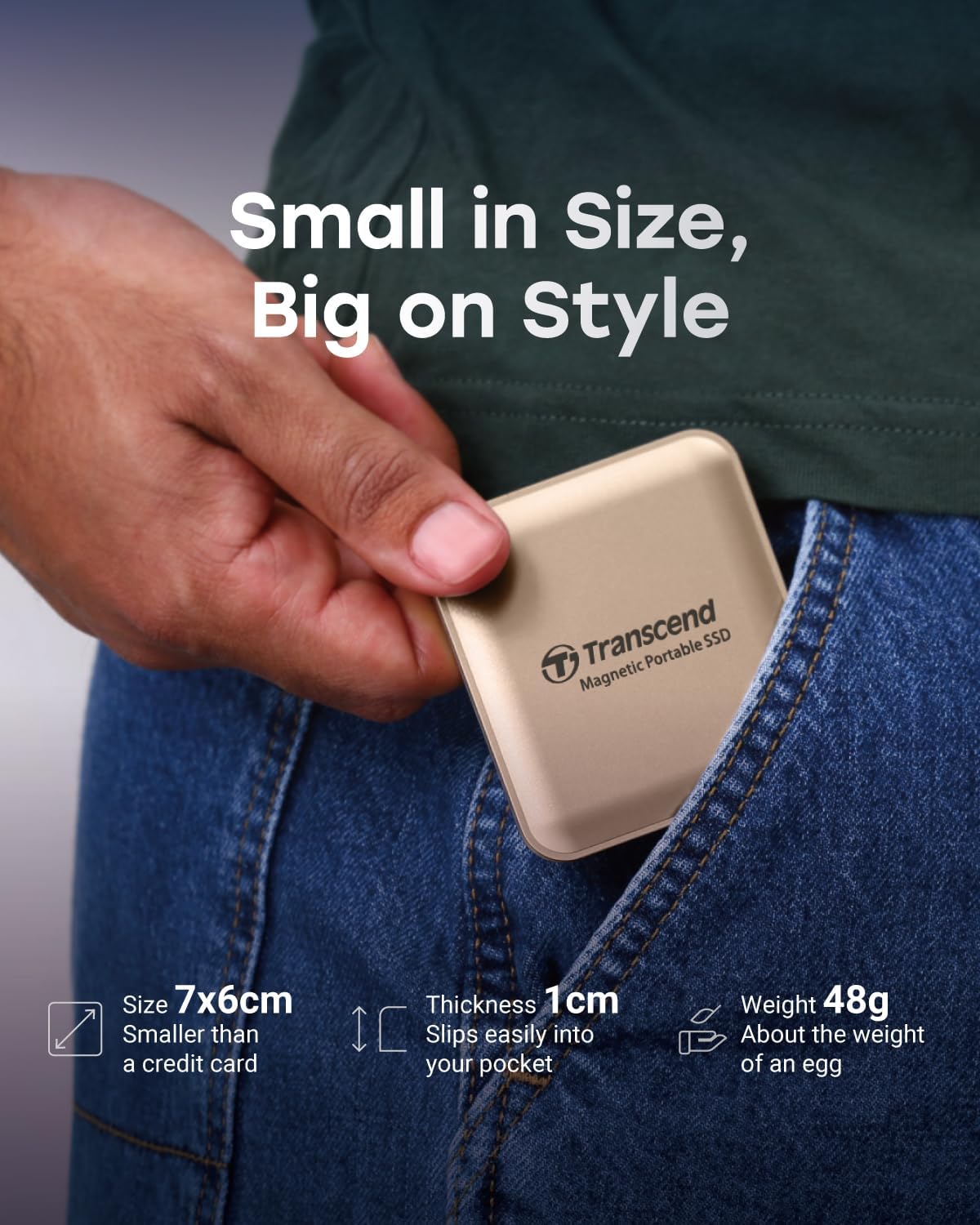 Transcend 1TB ESD420 Portable Magnetic SSD Up to 2000MB/s USB3.2 Gen2x2 - Image 5