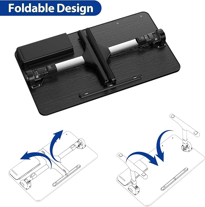 Besign LT05 Adjustable Laptop Table, Lap Desk, Portable Standing Bed Desk, Foldable Sofa Breakfast Tray, Notebook Computer Stand for Reading and Writing, Medium Size, Black - Image 6