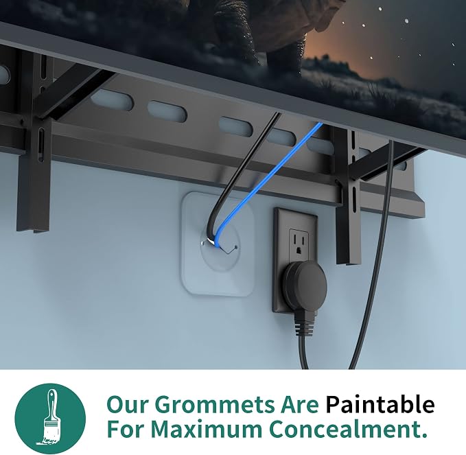TV Cord Hider for Wall Mounted TV - Cable Management Kit to Hide TV Wires Behind The Wall - Includes 2 Cable Manager Brackets, and Thicker Hold Opener for Easy Install (Black) - Image 6