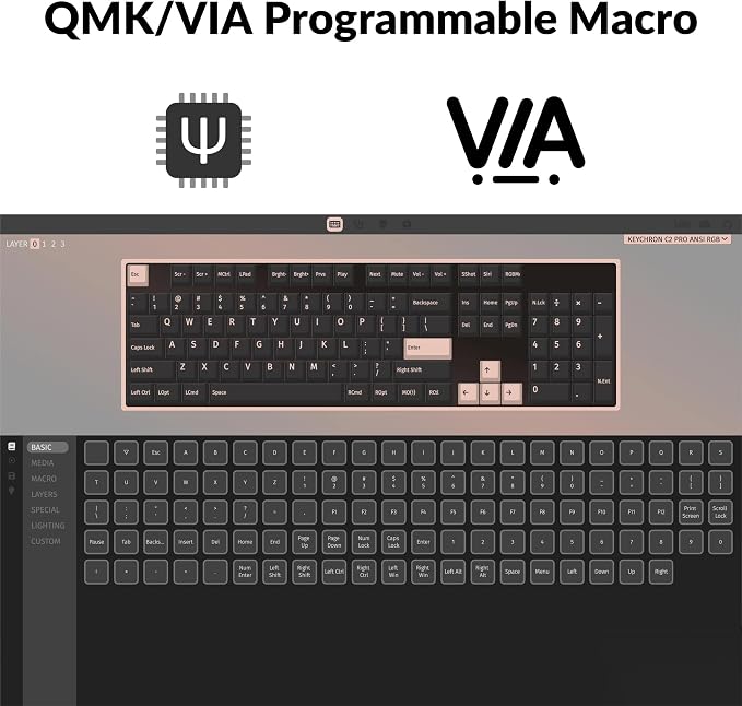 Keychron C2 Pro Wired QMK/VIA Mechanical Keyboard Full Size Layout Custom Programmable Macro RGB Backlit with Keychron K Pro Brown Switch OEM Profile Double-Shot PBT Keycaps for Mac Windows Linux - Image 2