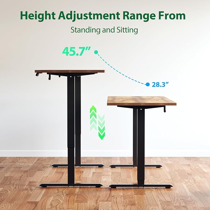 Agilestic 71*32 Inch Height Adjustable Electric Standing Desk, Rustic Brown | Sit Stand Up Computer Desk, Memory Presets, Stable Steel Frame,154 lbs, Easy Assembly, Splice Board, Long desk, Home Office - Image 9