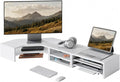 Fenge Dual Monitor Stand, Corner Desk Shelf with Drawer & Slide-Out Tray | Modular Design for Flexible Layouts, 2-Tier Storage Desktop Organizer for Computer, Laptop, Printer and Telephone by Fenge