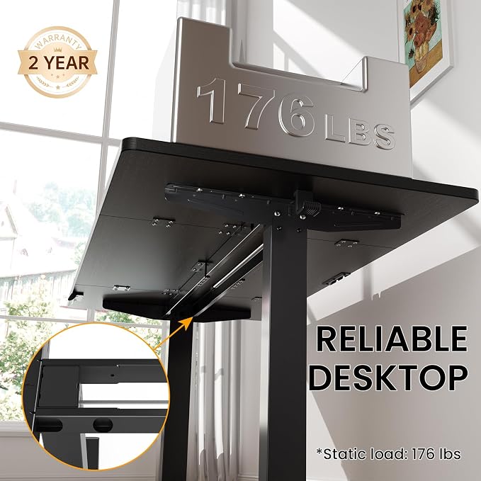Veken 63" x 28" Super Large Standing Desk, Conference Room Tables, Black | Height Adjustable Electric Computer Desk, Sit to Stand Up, Modern Workstation for Home Office, Writing, Gaming Study - Image 7