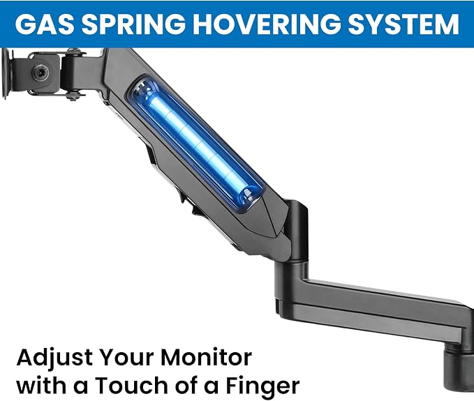 Mount-It Computer Monitor Wall Mount, Gas Spring Arm, Full Motion | for 17-32 Inch Screens, 11 in Height Range, Cable Management, Tilt Swivel, VESA 75x75 100x100, 17.6 Lbs, Alloy Steel, Black - Image 4
