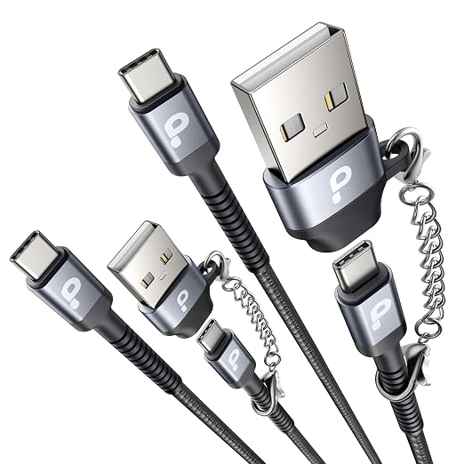 USB C Cable 10FT, USBA to USBC Cable, USBC to C Cable, 2Pack Type C Fast | Charging Cables Nylon Braided Cable for iPhone 17/16/15/Pro/Plus/Pro Max/Samsung/LG, with USB C Female to USB A Male Adapter by PRAKIE