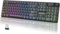 Redragon K521 Pro Wireless Gaming Keyboard with Screen | Mechanical Feeling, Tri-Mode BT/2.4G/USB-C, RGB Keyboard, 12 Multimedia Keys, Programmable Software, Full-size keyboard by REDRAGON