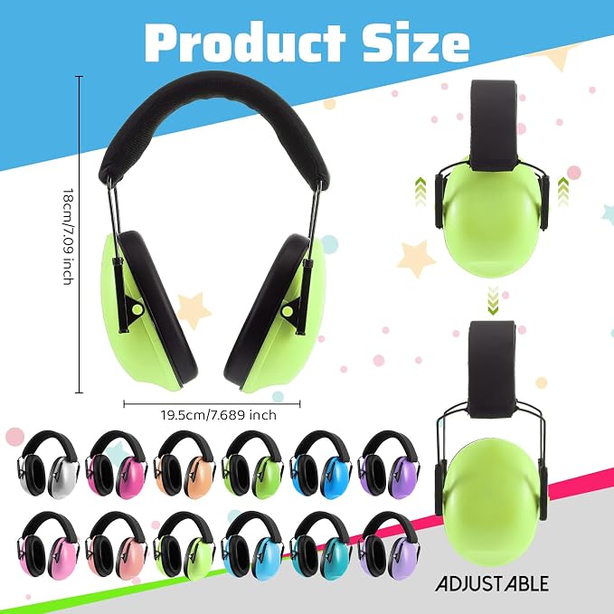 12 Pcs Kids Noise Cancelling Headphones Ear Muffs Macaron Style | Ear Protection for Kids Adults 27dB Noise Reduction Hearing Earmuff for Autism Sensory Relief Concerts Fireworks Studying - Image 4