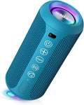 Ortizan X10 Portable Bluetooth Speaker, IPX7 Waterproof, Wireless, Blue | 24W Loud Stereo Sound, Deep Bass, Bluetooth 5.3, RGB Lights, Dual Pairing, 30H Playtime for Home/Outdoor/Party, Birthday Gift by Ortizan