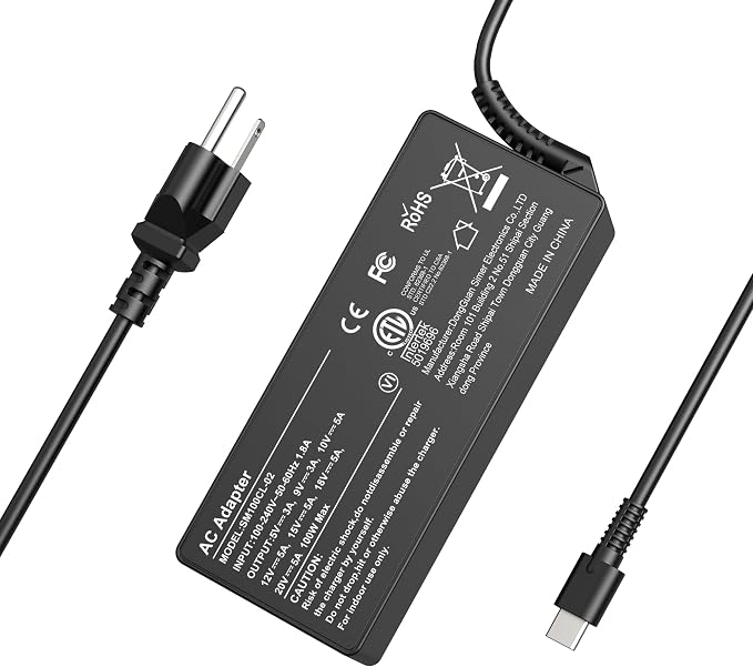 WZXHU 100W USB C Laptop Charger Compatible with Lenovo Thinkpad Yoga Chromebook, Mac Book Pro/Air 16 15 14 13 Inch, HP, Dell, Acer, Asus, Google Fast Type C Adapter Power Cord by WZXHU