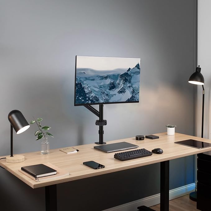VIVO Universal Full Motion Pneumatic Pole Mount Arm for 17 to 32 inch Monitor Screens, 75mm and 100mm VESA Plate, Black, MOUNT-POLE05O - Image 5