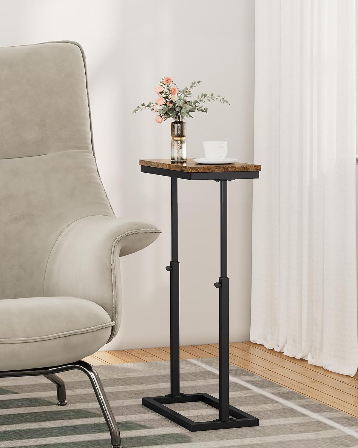 TUTOTAK End Table, Side Table, Tall Couch Table, Sofa Table, Set of 2 - Image 6