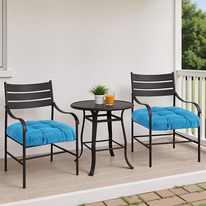 MTMR Outdoor Chair Cushions Set of 2, Patio Furniture Seat Pads, Waterproof | 2Pcs , waterproof cover, PP cotton, u-shaped, no-fading, thick patio seat pads for outdoor wicker furniture in yard, 19x19x4 - Image 2