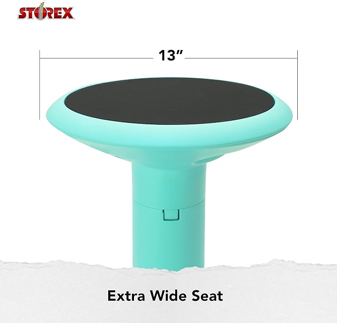 Storex Active Tilt Stool – Ergonomic Seating for Flexible Office Space and Standing Desks, Adjustable 12-24 Inch Height, Teal (00325U01C) - Image 8