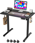 Monomi 35"x20" Small Electric Standing Desk,Whole Piece Desktop,Black | Height Adjustable Desk with Memory Controller and wheels, Sit Stand Computer Workstation for Home Office,Space Saving by MONOMI