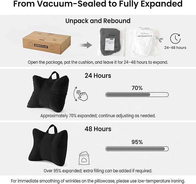 Lumbar Pillow for Car Seat and Office Chair, Classic Black | Ergonomic back support cushion with a removable, washable corduroy cover for driving, desk chairs, sofas and recliners - Image 8