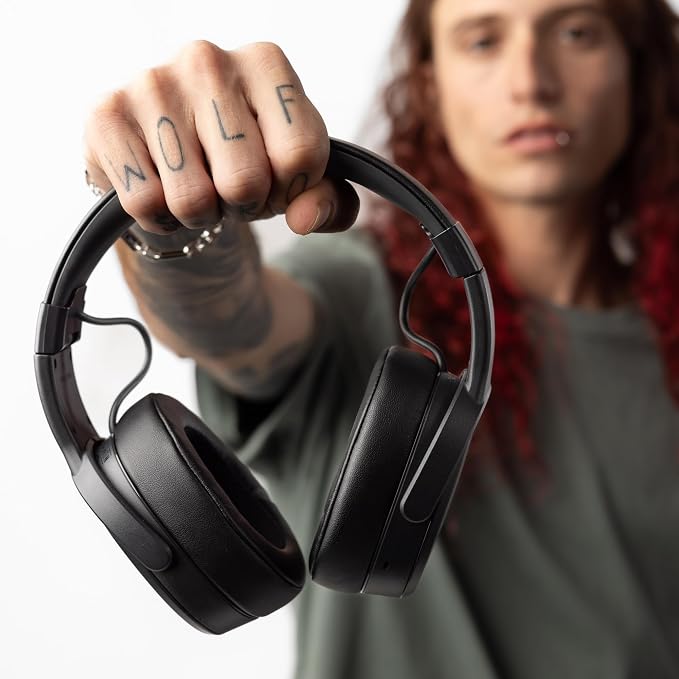 Skullcandy Crusher Wireless Multi-Sensory Bass Bluetooth Headphones - Black | Patented Crusher Bass Technology, Noise Isolating Over-Ear Fit, 50 Hours Battery, Microphone for iPhone Android - Image 7
