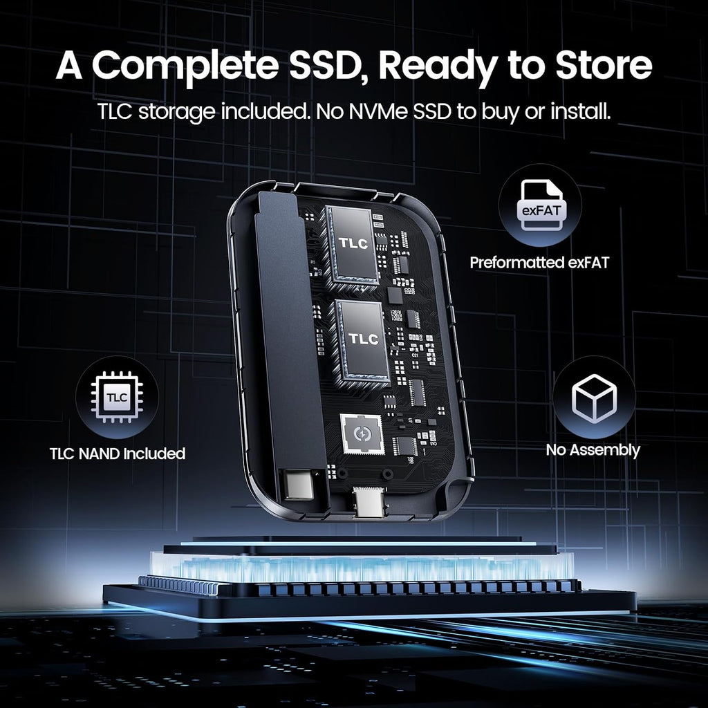 MOVE SPEED 1TB SSD External Hard Drive USB 3.2 Gen 2x2 Up to 1000MB/s Magnetic External SSD with Type C Cable for ProRes 4K Video iPhone 17/16/15, Android Phone, Windows, Mac - Image 7