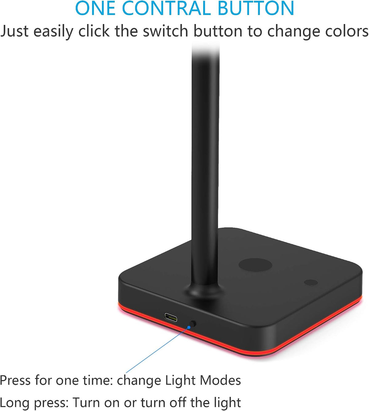 KAFRI RGB Headphone Stand with Wireless Charger Desk Gaming Headset Holder Hanger Rack with 10W/7.5W QI Charging Pad and QC 3.0 USB Port - Suitable for Gamer Desktop Table Game Earphone Accessories - Image 6