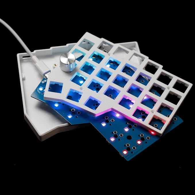 YMDK BORNE Knob Corne4×6 Layout 58 Keys Ergonomic Wired Hot-swap Split MX Mechanical Keyboard South RGB QMK Vial Programmable - Image 8