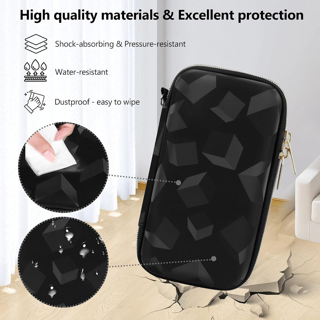 Supmay Hard Carrying Case Compatible with Nintendo DS Lite NDSL, Gameboy Advance Games Storage Holder Travel Bag with Mesh Pocket for USB Charging Cable, Stylus, Earphones, Game Cartridge, Black - Image 4