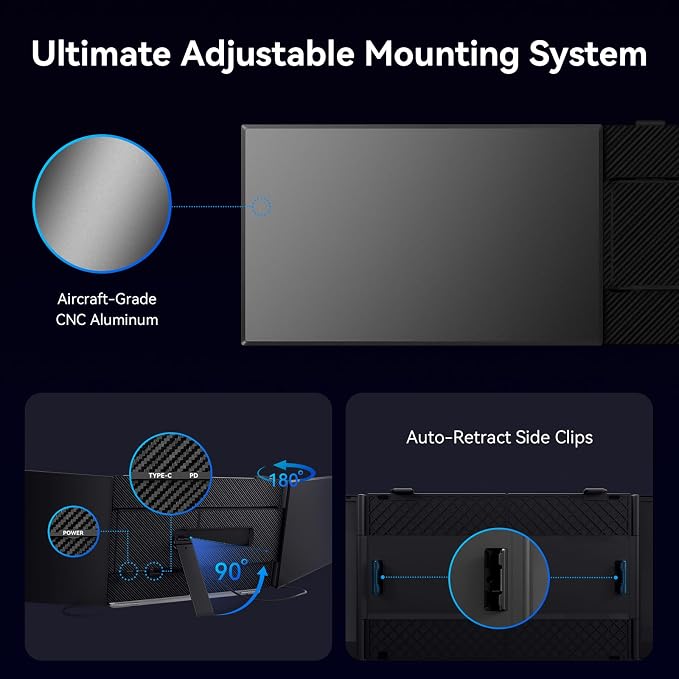 15.3" Laptop Screen Extender Portable, One Cable Connection Double Laptop Monitor FHD 1080P IPS, Ultra Thin Dual Monitor for 13-17" Laptops, Plug&Play Compatiable with Win/Mac/Chrome/Android/Switch - Image 8