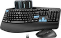 Wireless Keyboard and Mouse Combo, Full Size Ergonomic Wave Keys(Blue) | 2.4G Ergonomic Keyboard with Wrist Rest, Phone Holder, 3-Level DPI Silent Mouse with 6-Buttons, for Windows/Mac OS/Laptop/PC by Unknown